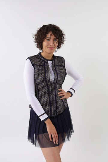 Gloria Navy Mesh Skort